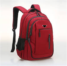 Premium Quality School Backpack Black Red Oxford Fabric