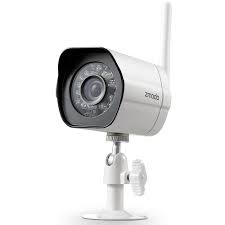 Zmodo 720p Hd Smart Wireless Surveillance Camera Wi Fi Outdoor Security Camera With Cloud Service Available White Security Cameras For Home Wireless Surveillance Camera Wireless Home Security