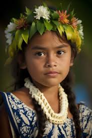 Pretty Hula Girl Wearing A Handmade Polynesian Head Piece Stock Photo,  Picture and Royalty Free Image. Image 14285602.