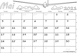 Monatskalender mit kleinen monatsnamen zum ausmalen. Monatskalender Mai 2021 Pdf Drucken Kostenlos