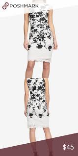 Dkny Black And White Embroidered Floral Lace Dress Dkny Black And White Embroidered Floral Lace Sheath Dress Nw Boutique Dresses Lace Dkny Dress Clothes Design