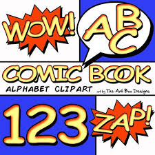 Superhero Comic Book Alphabet Clipart By Theartboxdesigns Comic Book Invitations Comic Book Superheroes Superhero Birthday Invitations