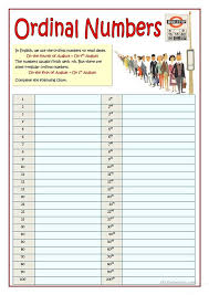 Ordinal And Numeral Numbers English Esl Worksheets Ordinal Numbers English Lessons English
