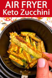 Air Fryer Keto Zucchini Fries With No Breading Recipe Air Fryer Recipes Healthy Air Fryer Recipes Snacks Air Fryer Recipes