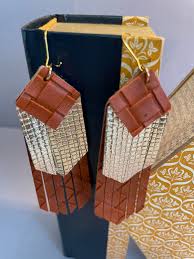 Faux Leather Arrow Fringe Earrings