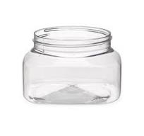 8 oz Clear PET Plastic Square Designer Jars (Cap Not Included) -  2846B05-BCLR