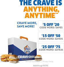 5 Off 20 More Online At White Castle Via Promo Code Save5 App Coupon Apps White Castle Coupons