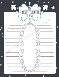 Charts Printable Lost Tooth Tooth Fairies Tooth Care