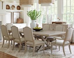 This means that you'll be getting a table and eight matching chairs, basically your most important furniture pieces to make your dining space complete. Barclay Butera Malibu 9 Piece Dining Set With Rockpoint Table And Aidan Linen Chairs Belfort Furniture Dining 7 Or More Piece Sets