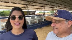 Nilson e Jenniffer Emmannuellem na vaquejada do Parque Fernando Magalhães,  Piracuruca PI.