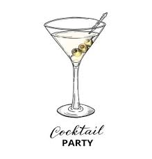 Hand Drawn Cocktail In Martini Glass With Olives Vector Image On Vectorstock Wine Glass Drawing Martini Glass Martini