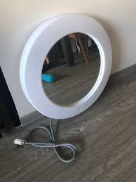 Ikea trensum round stainless bathroom wall shaving mirror normal / magnifier. Ikea Lilljorm Round Mirror With Lights Furniture Home Living Home Decor Mirrors On Carousell