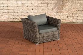Sessel Mandal Eisengrau Grau Meliert Gartensessel Polyrattan Sessel Sessel