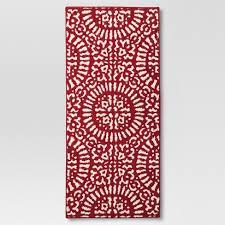 Like kitchen towels, kitchen mats are the perfect combination of fashion and function.kitchen rugs from sears come in a variety of seasonal designs and fun prints that speak to your personality as a chef. 1 8 X 3 9 Red Medallion Kitchen Rug Threshold Target