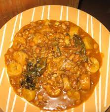 Plantains are simmered until tender in a flavorful broth along with assorted vegetables and sometimes fish, beans or meat. Unripe Plantain With Brown Beans And Fish Wives Connection Plantains Nigerian Recipes Dinner Recipes