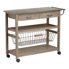maximons mango wood steel kitchen cart