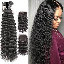 Curly and deep knitting hair is usually used for each other, but there are many differences in the type of hair. 36 40 Inch Curly Bundles With Closure Deep Wave Brazilian Hair Weave Bundles With Closure Double Drawn Remy Human Hair Bundles With Closure Bundles With Lace Closurebundle Hair Aliexpress