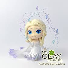 I made Chibi Elsa from clay, the white dress is semi transparent :) :  r/Frozen