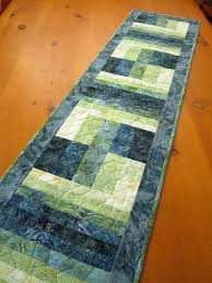 Batik Table Runner Teal Color Handmade Quilted Runner Batik Table Runners Quilted Table Runners Table Runners