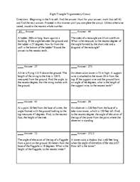 Feel free to share your thought with us and our readers at comment form at the end of the page, you can share this gallery if you think. Right Triangle Trigonometry Word Problems Circuit By Angela Calvin