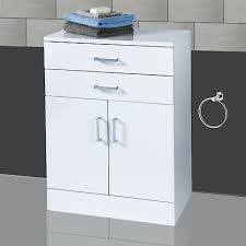 Find a wide range of bathroom floor cabinets options online. Large Gloss White Bathroom Cabinet Soft Close Double Door Drawer Shelves Storage 5023653041416 Ebay