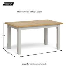 The spruce / michelle becker most dining tables are made to standard measurements, as is true o. Lundy Grey Small Extending Dining Table With Oak Top And Solid Wood Legs Roseland Furniture