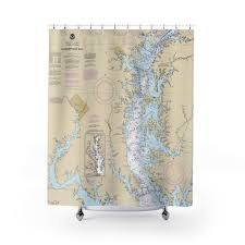 Upper Chesapeake Bay Nautical Chart Shower Curtains Chart Mugs