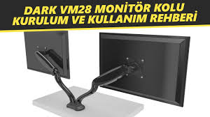 Dark Vm28 Vesa Dual Monitor Arm Masa Tipi Ciftli Monitor Kolu Youtube