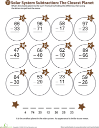 Solar System Subtraction Closest Planet Worksheet Education Com Solar System Subtraction Planets