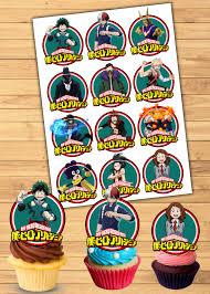 Birthday Cake For My Hero Free 12 My Hero Academia Cupcake Toppers Oscarsitosroom In 2020 Creative Birthday Party Ideas Kids Birthday Party Invitations Birthday Party Themes