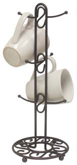 Mug Holder Tree Coffee Cup Stand Kitchen Storage Metal Vintage Countertop New Home Basics Mug Tree Mug Storage