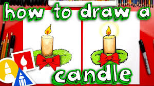 How To Draw A Christmas Candle Art For Kids Hub