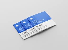 Insert book design on both opened pages by using smart object. Free Binding Square Brochure Mockup Mockup World Hq