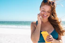 Image result for women using sunscreen