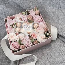 Flowers And Chocolate Boxed Flowers Roses Luxury Bouquet Flower Box Gift Flower Gift Floral Gifts