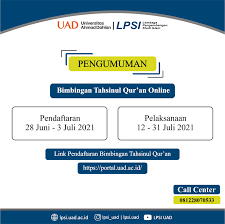 Pilihlah salah satu jalur pendaftaran di bawah ini : Pendaftaran Bimbingan Tahsinul Qur An Online 28 Juni 3 Juli 2021 Lpsi