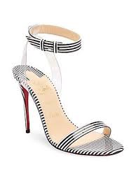 Black And White Striped Heels Jonatina Black And White Stripe Sandals 100mm Heel Christian Louboutin Christian Louboutin Louboutin Shoes