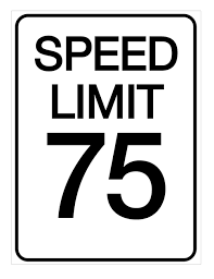 Speed Limit 75 Wall Sign Wall Signs Speed Limit Signs