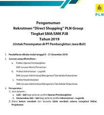 Lowongan kerja pt pertamina hulu energi. Lowongan Kerja Lowongan Kerja Sma Smk Pjb Pt Pln Persero Tahun 2019