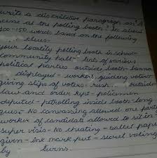 Write A Paragraph On A Scene At A Polling Booth In About 100 To 150 Words And You Can Use These Brainly In