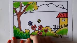 Welcome spring with this amazing collection of spectacular spring art projects! Flower Garden Scenery Drawing Spring Season Easy Scenery For Kids Nature Drawing Youtube