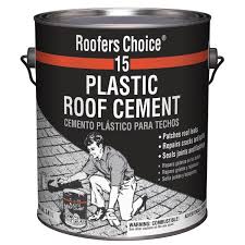A mixture of bitumen, a solvent, and inorganic reinforcing fibers, such as glass or asbestos fibers; Roofers Choice 0 90 Gal Plastic Roof Cement Rc015142 The Home Depot