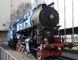 Jz 11 022 Steam Locomotive On Display In Front Of Belgrade Main Railway Station This Locomotive Was Used To Haul Tito S Blue Blue Train Train Steam Locomotive