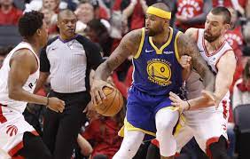 Social media reacts to the golden state warriors signing demarcus boogie cousins for a. Warriors Demarcus Cousins A Force In Nba Finals Game 2 Win Over Raptors