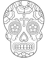Printable day of the dead skulls coloring pages. Pin On Day Of The Dead Skull