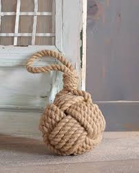 Jute Monkey Fist Nautical Knot Doorstop Ocean Home Decor Sea Decor Door Stop