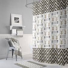 Black And White Shower Curtain Farmhouse Earth Tone Chevron And Deer Antlers Shower Curtain Chic Farm Shower Curtain Rustic Bathroom Shower Curtain Modern Shower Curtains Rustic Bathroom Shower Personalized Shower Curtain