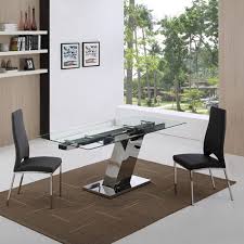 A solid wood dining table with elegant design. Whiteline Sleek Glass Dining Table Contemporary Dining Room Furniture Ultra Modern