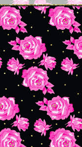 Pink and black flowers wallpaper. Hot Pink Black Wallpaper Iphone Cutewalls Rose Pink Wallpaper Iphone Phone Wallpaper Pink Flower Iphone Wallpaper