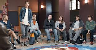 This Is Hazels Support Group They Say That Their In The Heart Of Jesus Which Hazel Finds Very Funny The The Fault In Our Stars Group Cast Book Projects